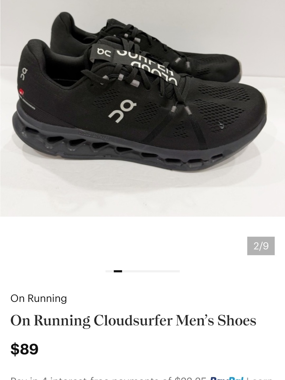 On Cloud Black Running Sneakers with White Logos - Picture 6 of 7